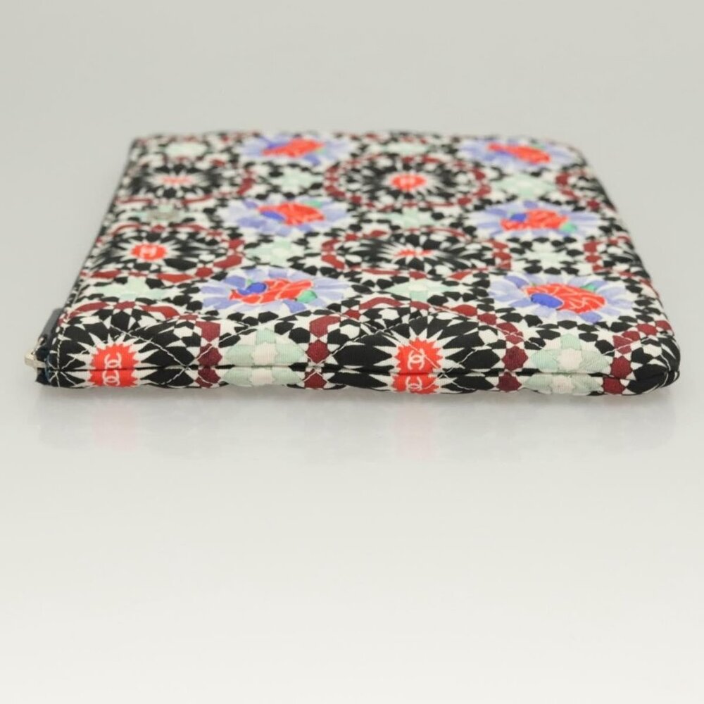 CHANEL Matelasse COCO Mark Pouch Nylon Multicolor CC Auth 129976V - Picture 4 of 16